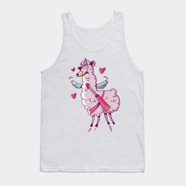 Valentines LLama Costume Cute Valentine's Day Themed Kids Tank Top by barranshirts